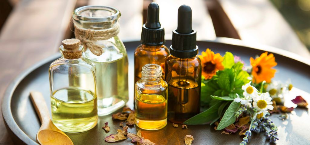 Aromatherapy oils arranged by mood benefits with calming, uplifting, and refreshing scents