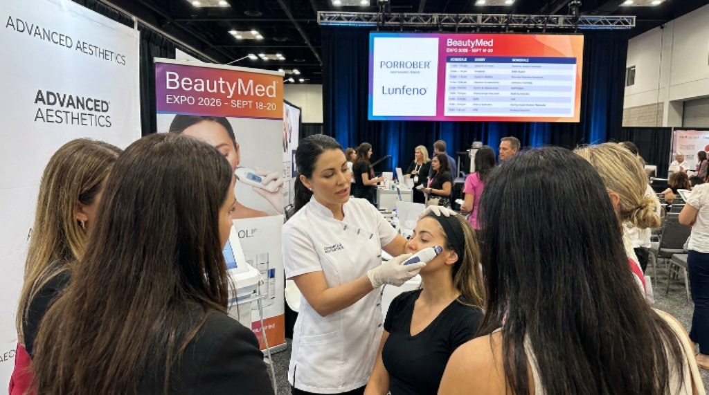 Skincare professional demonstrating treatment at BeautyMed Expo September 2026